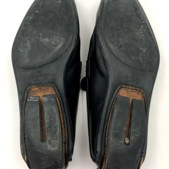 Gucci Men's Black Leather Loafers w/ Gold-Tone Horsebit Detail - Size 9.5 (+COA) - Picture 11 of 13